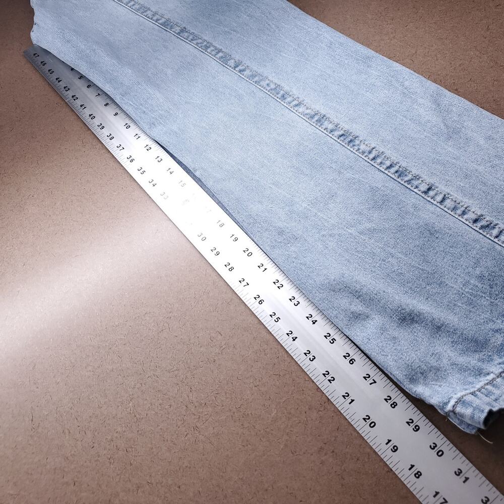 Rewash Low Rise Wide Leg Jeans Women Jr 5/27 Light Blue Denim Pleated Waist - Picture 7 of 10